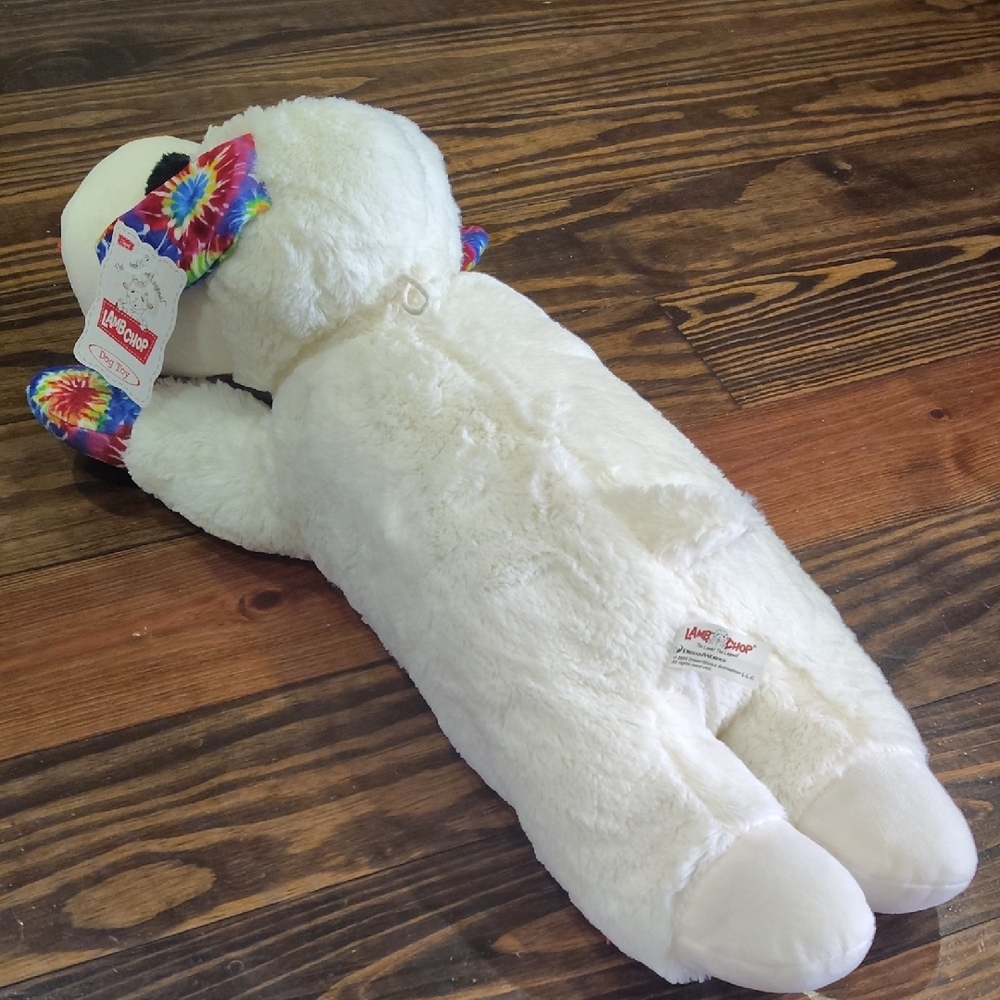 Plush White Lamb with Tie-Dye Accents - Picture 2 of 4